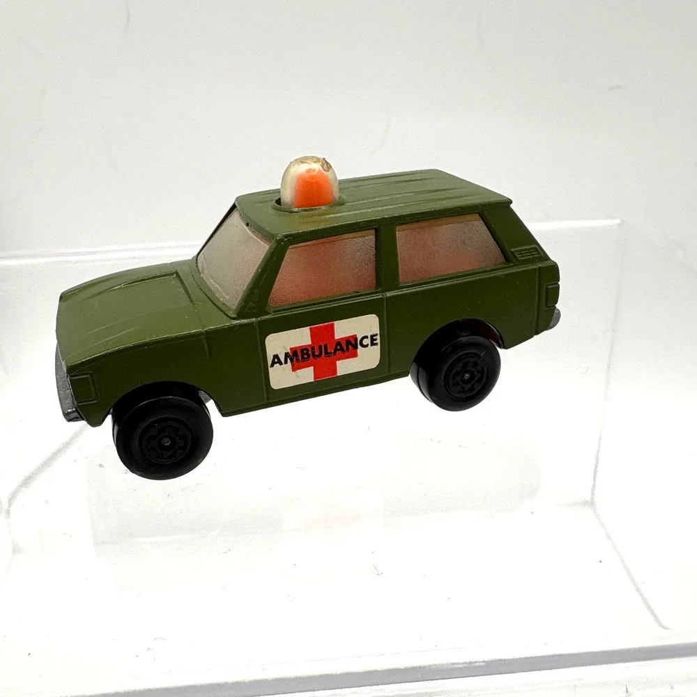 Matchbox Rolamatics No 20 Police Patrol Military Ambulance Olive Green 1975 UK
